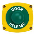 CQR AEB43 IP66 Yellow/Green Surface Box With Momentary Green Dome - Legend "Door Release" (LEAD TIME: 2-3 DAYS)