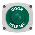 CQR AEB46 IP66 Grey/Green Surface Box With Momentary Green Dome - Legend "Door Release" (LEAD TIME: 2-3 DAYS)