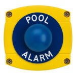 CQR AEB47 IP66 Yellow/Blue Surface Box With Momentary Blue Dome - Legend "Pool Alarm" (LEAD TIME: 2-3 DAYS)
