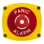 CQR AEB54 IP66 Yellow/Red Surface Box With Red Push On / Twist Off Button - Legend "Panic Alarm" (LEAD TIME: 2-3 DAYS)