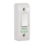 CQR AEB8 Narrow Surface Mounted Plastic Exit Switch - Legend "Press To Exit" - White (LEAD TIME: 2-3 DAYS)