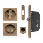 Alexander & Wilks AW111RAB Sliding Door Lock Set Square Roses Radius Forend & Strike (LEAD TIME: 2-3 DAYS)