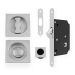 Alexander & Wilks AW111RSC Sliding Door Lock Set Square Roses Radius Forend & Strike (LEAD TIME: 2-3 DAYS)