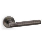 Alexander & Wilks AW222DBZPVD Spitfire Reeded Lever On Round Rose - Dark Bronze PVD (LEAD TIME: 2-3 DAYS)
