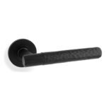 Alexander & Wilks AW223BL Spitfire Hammered Lever On Round Rose Black (LEAD TIME: 2-3 DAYS)