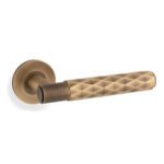 Alexander & Wilks AW226AB Spitfire Lever Diamond Cut On 50 x 6mm Rose - Antique Brass (LEAD TIME: 2-3 DAYS)
