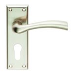 Serozzetta SZR051YSN Cinquanta Lever On Euro Lock Backplate (LEAD TIME: 2-3 DAYS)