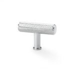 Alexander & Wilks AW801-55-PC Crispin Knurled T Bar Cupboard Knob - Polished Chrome (LEAD TIME: 2-3 DAYS)