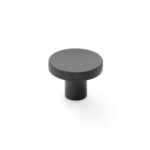 Alexander & Wilks AW802-38-BL Hanover Knurled Circular Cupboard Knob Black 38mm (LEAD TIME: 2-3 DAYS)