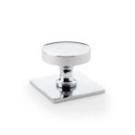 Alexander & Wilks AW835-38-PC Bullion Cupboard Knob On Square Backplate - Polished Chrome (LEAD TIME: 2-3 DAYS)