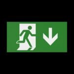 CQR BL/310/LEG/D Emergency Legend for Blade Exit Sign, Arrow Down (LEAD TIME: 2-3 DAYS)